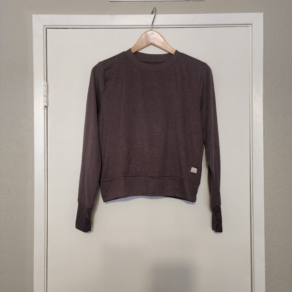 Vuori Crop Purple Long sleeve top size Small